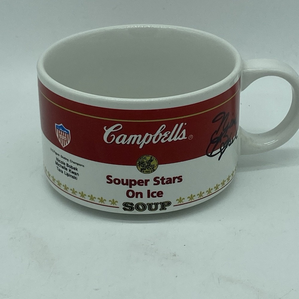 1998 Campbell's Souper Stars on Ice Mug Soup Bowl Olympic Kwan Bobek‎ Lipinkski